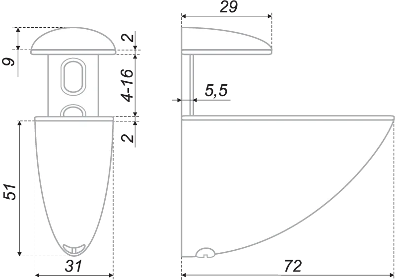 Полкодержатель P506AB.2