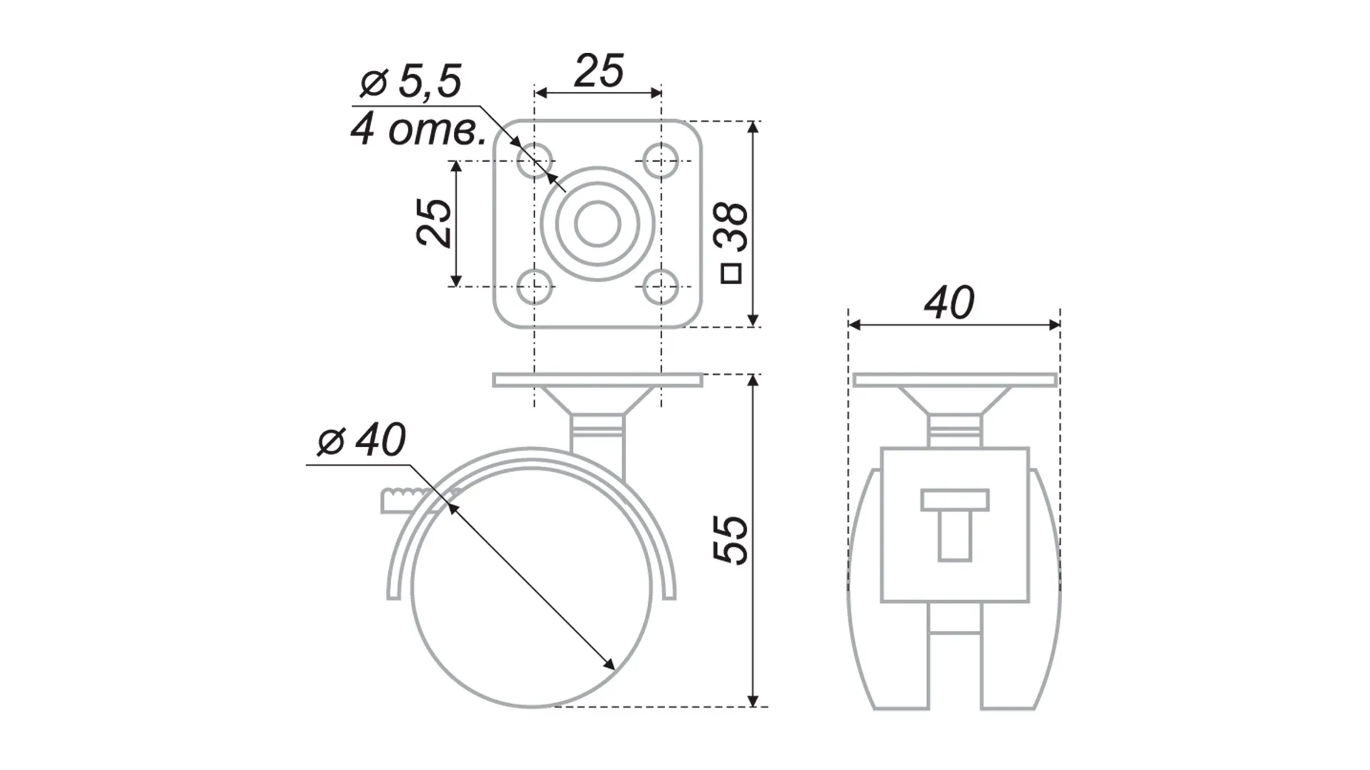 Мебельная опора N103BL/BL.3