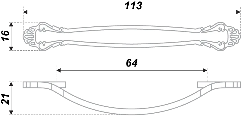 Мебельная ручка RS430CP/W.4/64