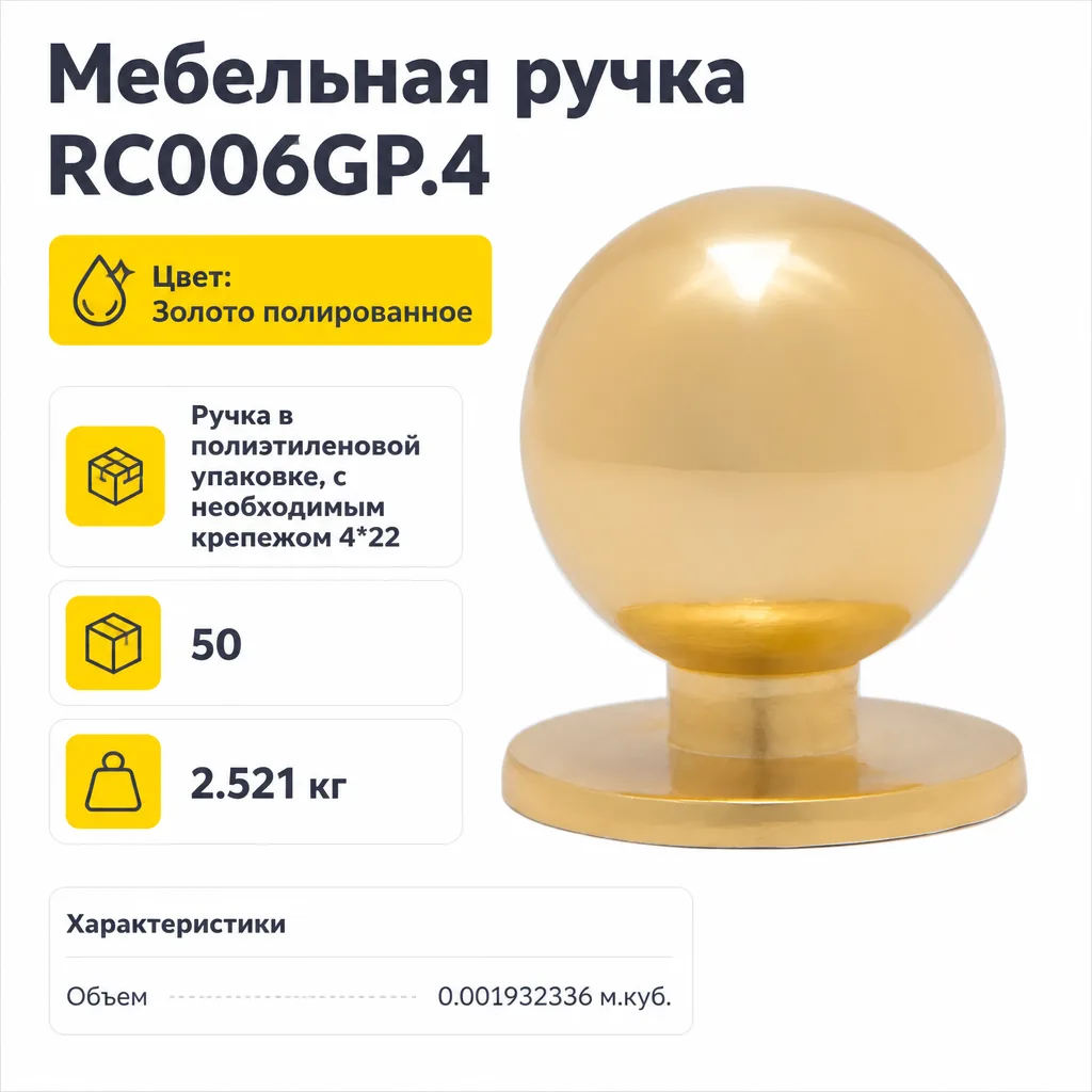 Мебельная ручка RC006GP.4