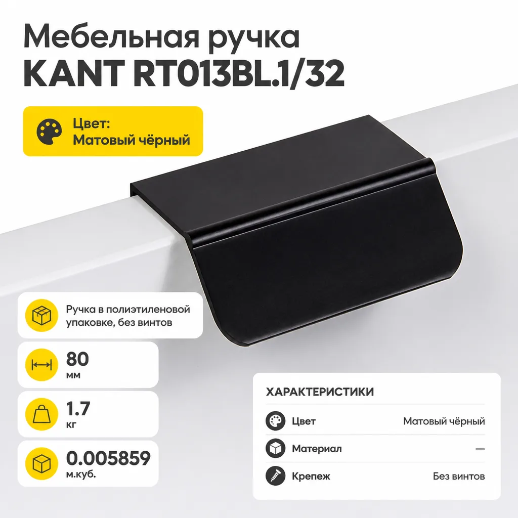 Мебельная ручка KANT RT013BL.1/32