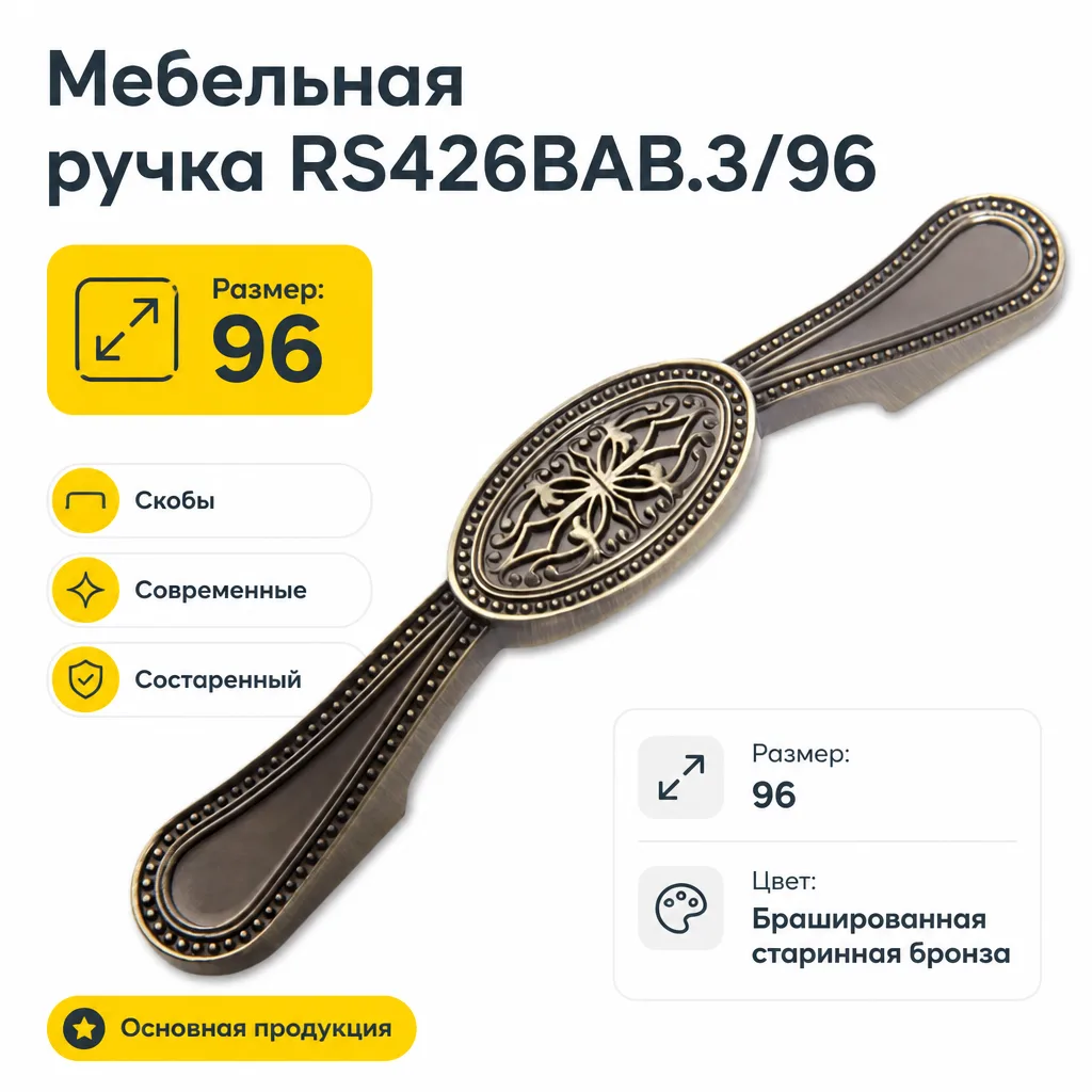Мебельная ручка RS426BAB.3/96