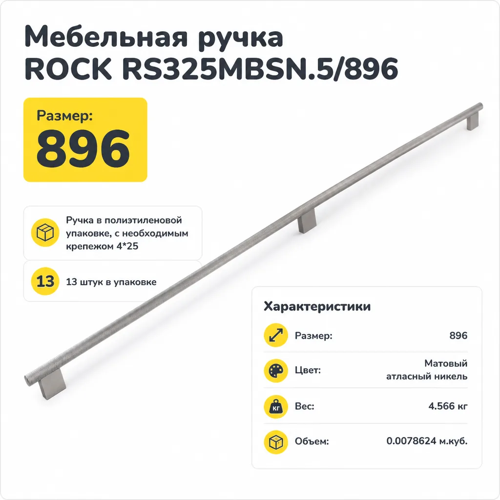 Мебельная ручка ROCK RS325MBSN.5/896