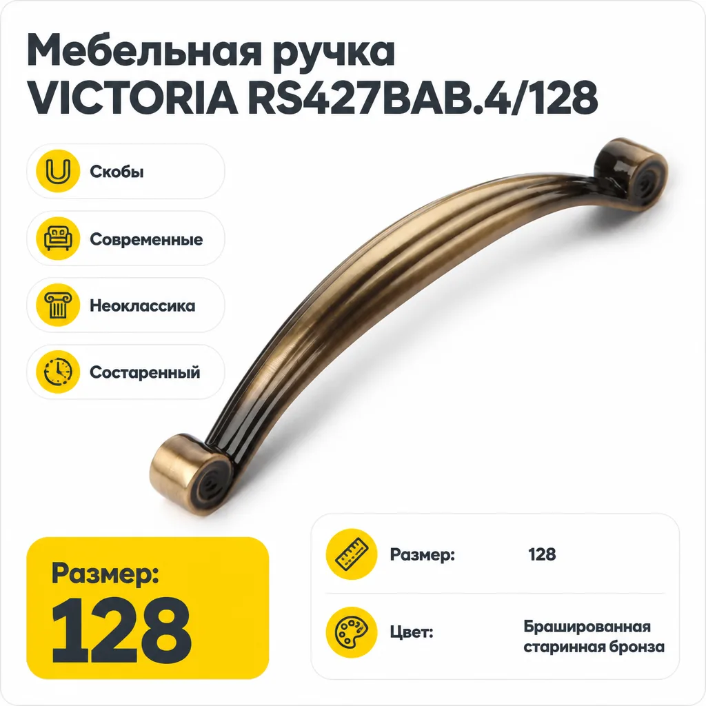 Мебельная ручка VICTORIA RS427BAB.4/128