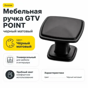 Мебельная ручка GTV POINT черный матовый