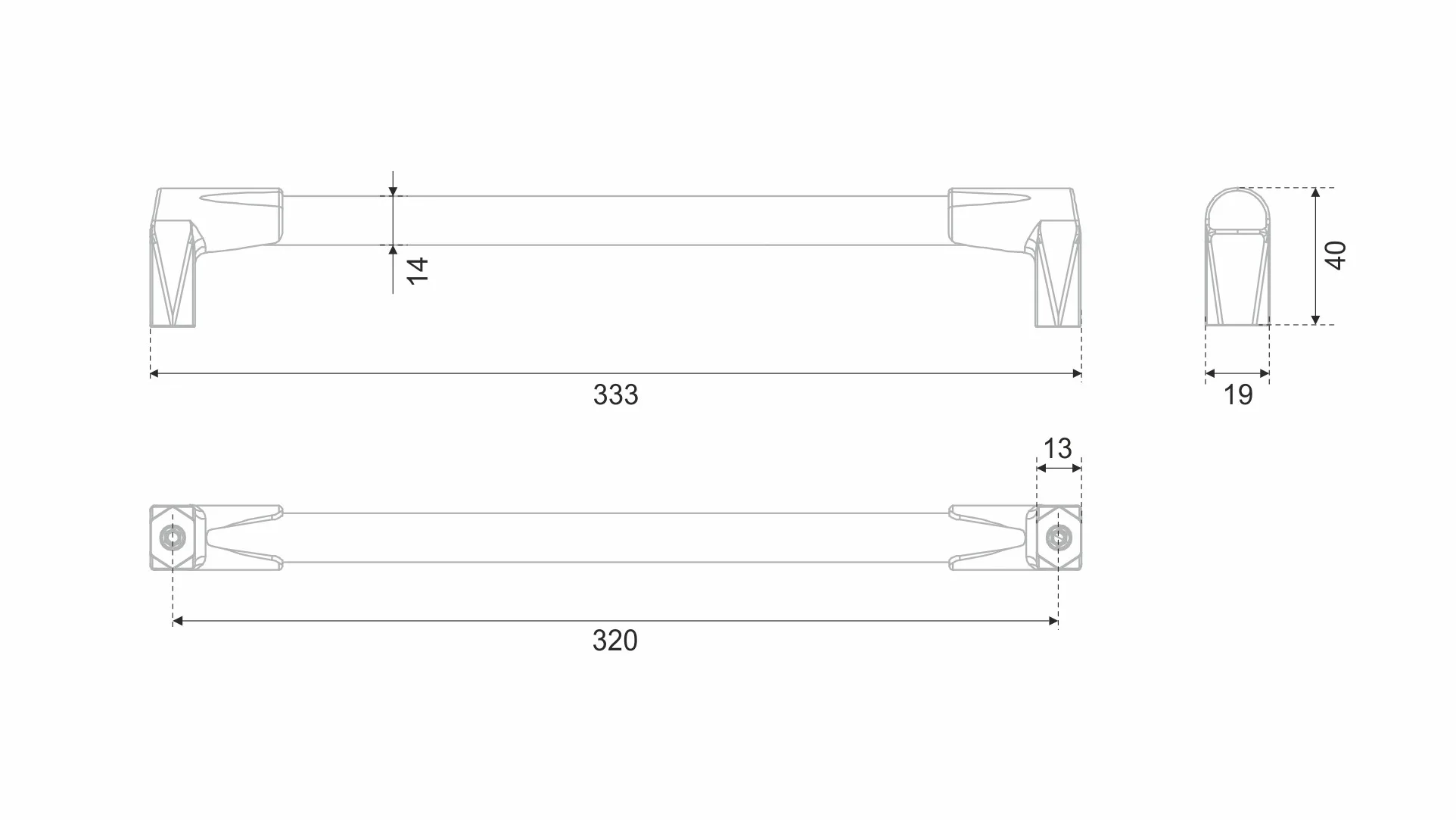 Мебельная ручка ПРОРОК RS480BL/CL.5/320