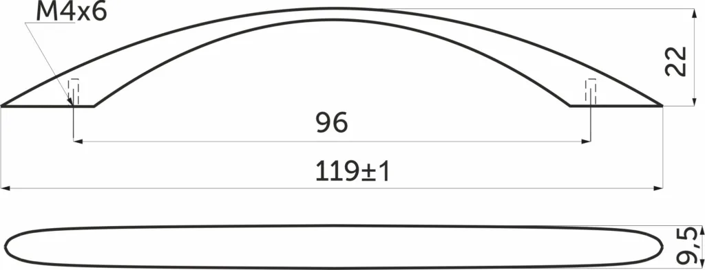 Ручка меб. скоба мет. US26 96 хром AKS