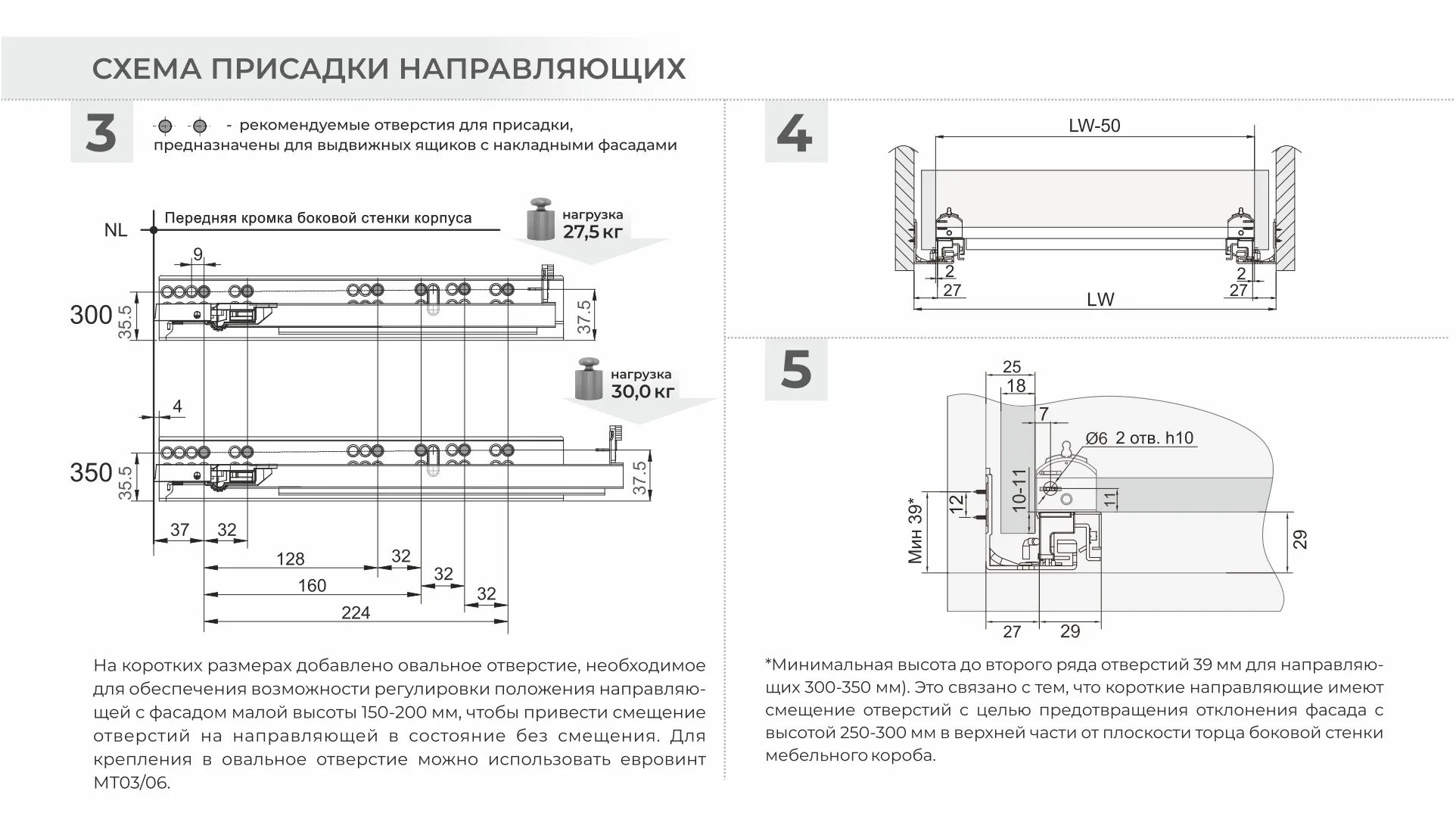 Направляющие скрытого монтажа Бислайд DB9891Zn/350