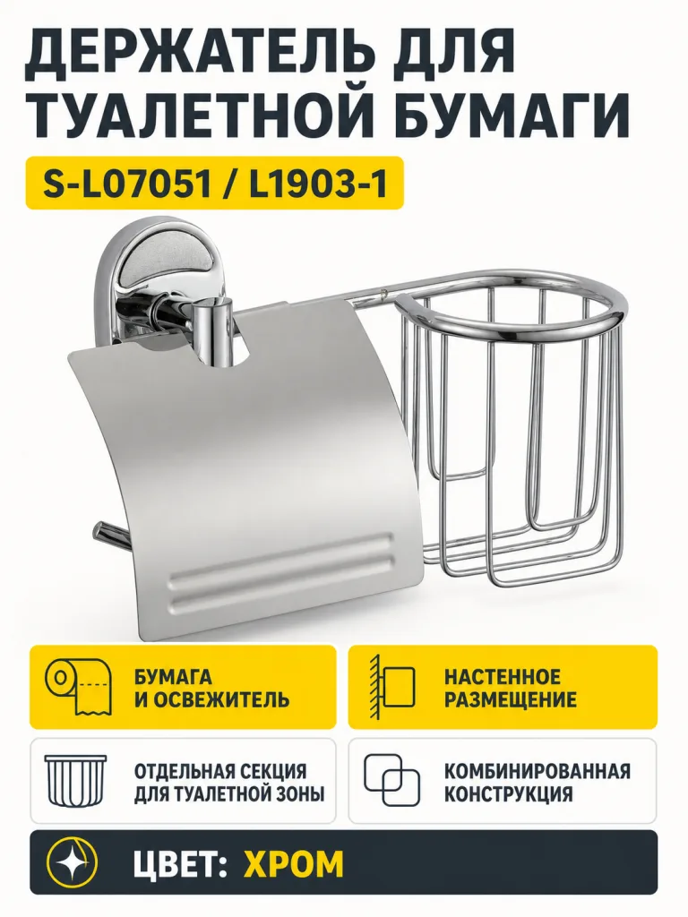 Держатель для туалетной бумаги с держателем дезодоранта S-L07051 L1903-1
