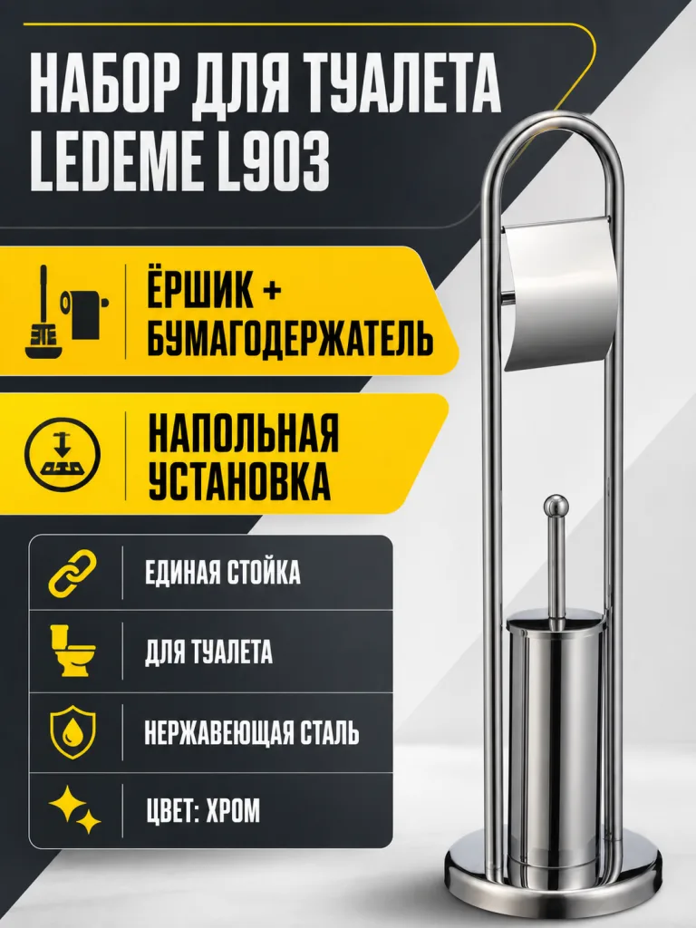 Набор для туалета нержавеющая сталь Ledeme L903