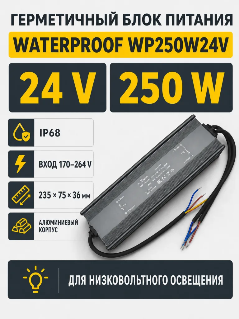 Блок питания WATERPROOF арт. wp250w24v