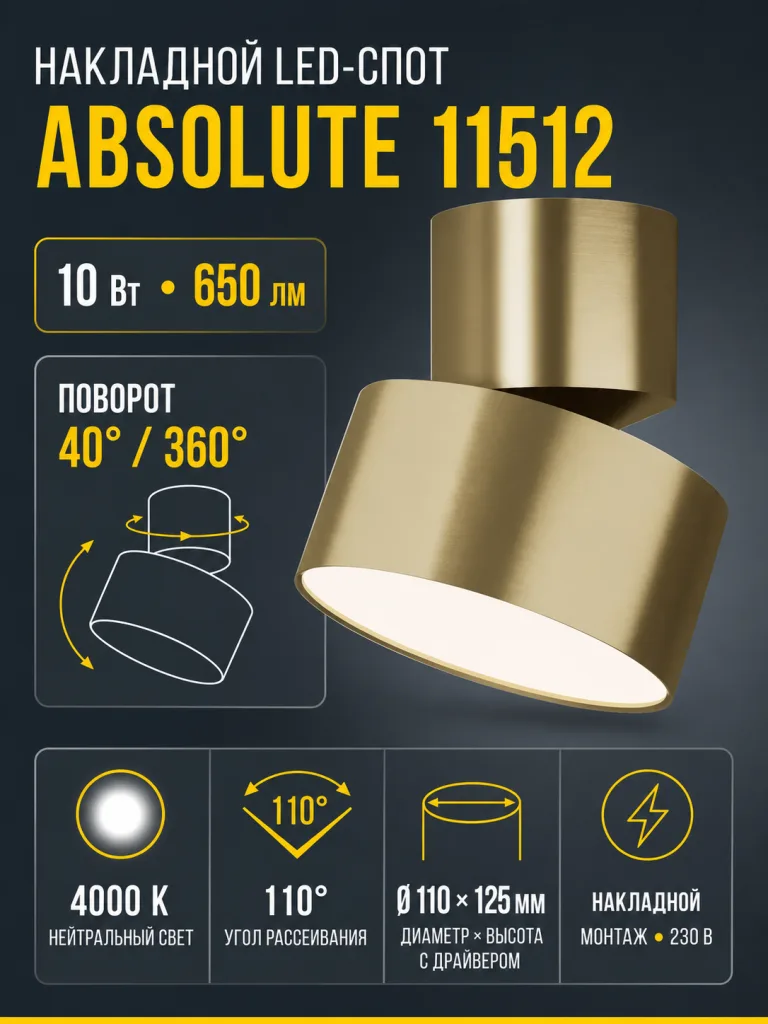 Светильник светодиодный ABSOLUTE арт. 11512