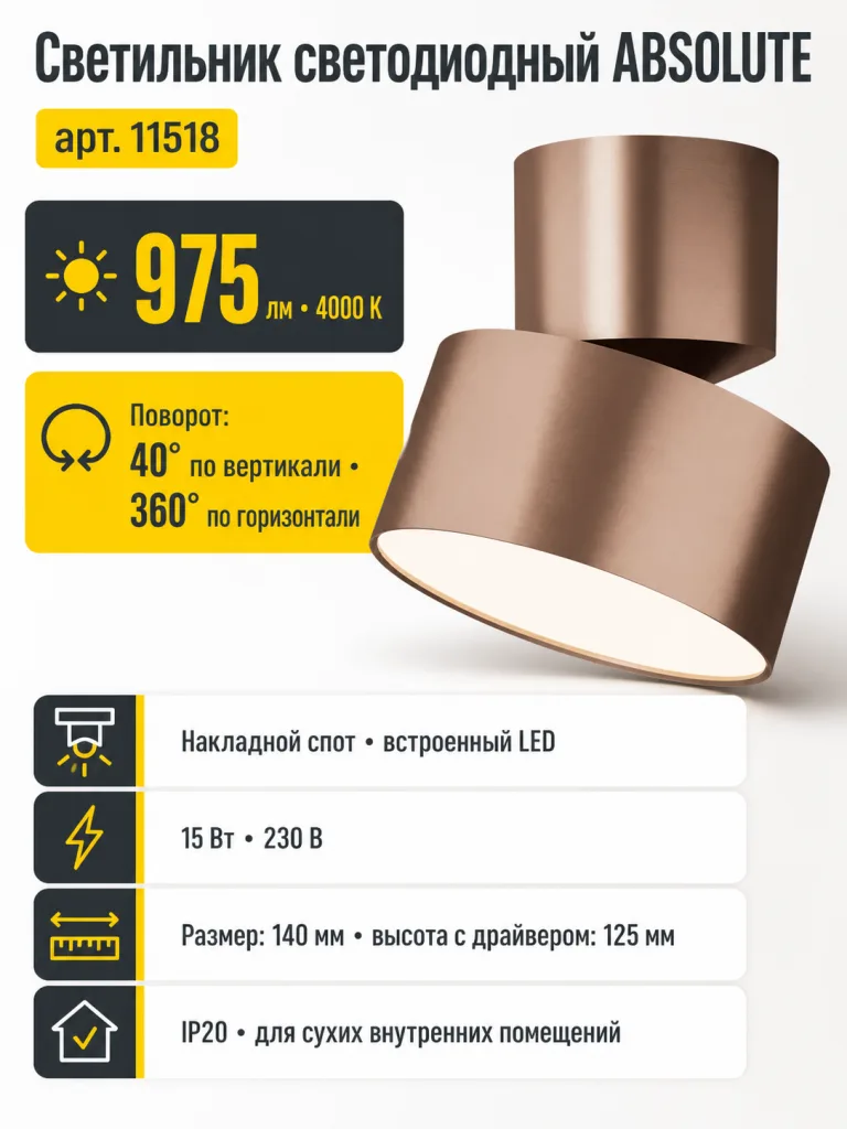Светильник светодиодный ABSOLUTE арт. 11518