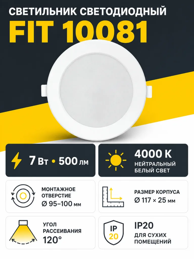 Светильник светодиодный FIT арт. 10081