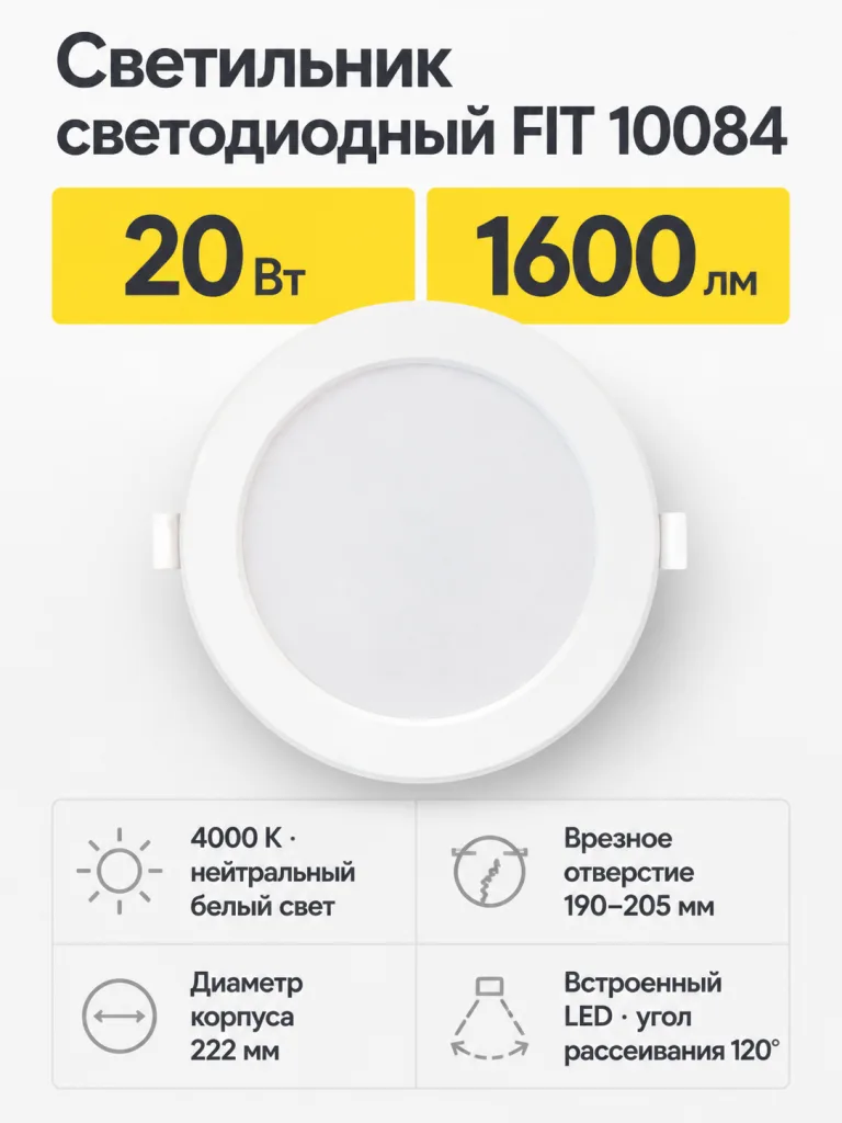 Светильник светодиодный FIT арт. 10084