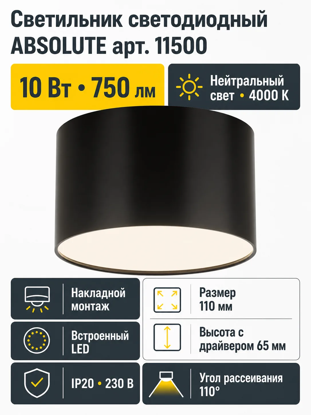 Светильник светодиодный ABSOLUTE арт. 11500