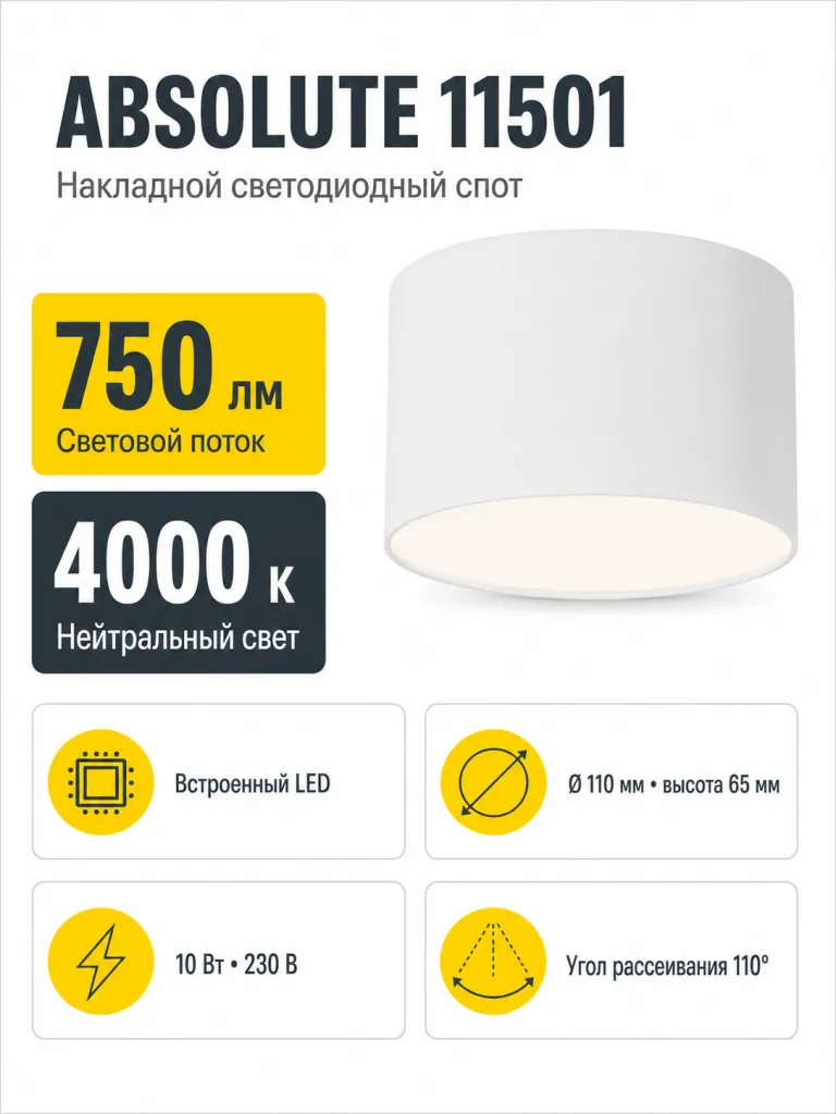 Светильник светодиодный ABSOLUTE арт. 11501