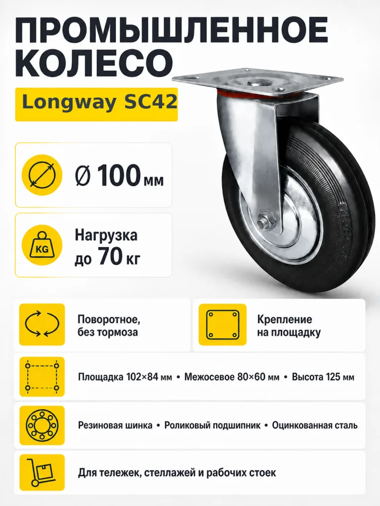Колесо промышленное 100мм SC42