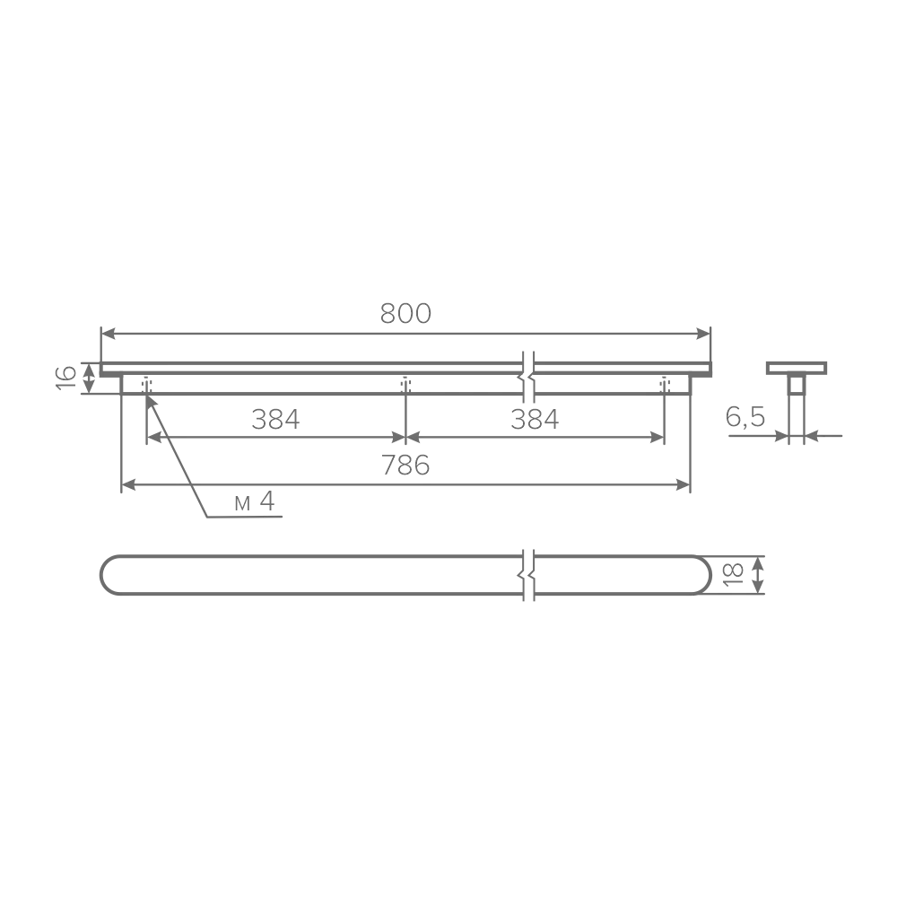 Ручка AQ Aura L=800 черный матовый