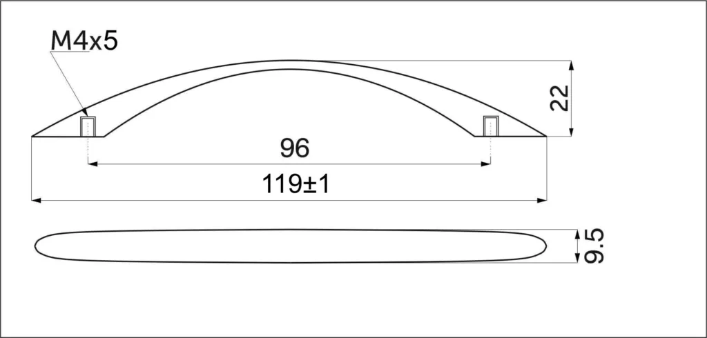 Ручка меб. скоба мет. US26 96 cатин AKS