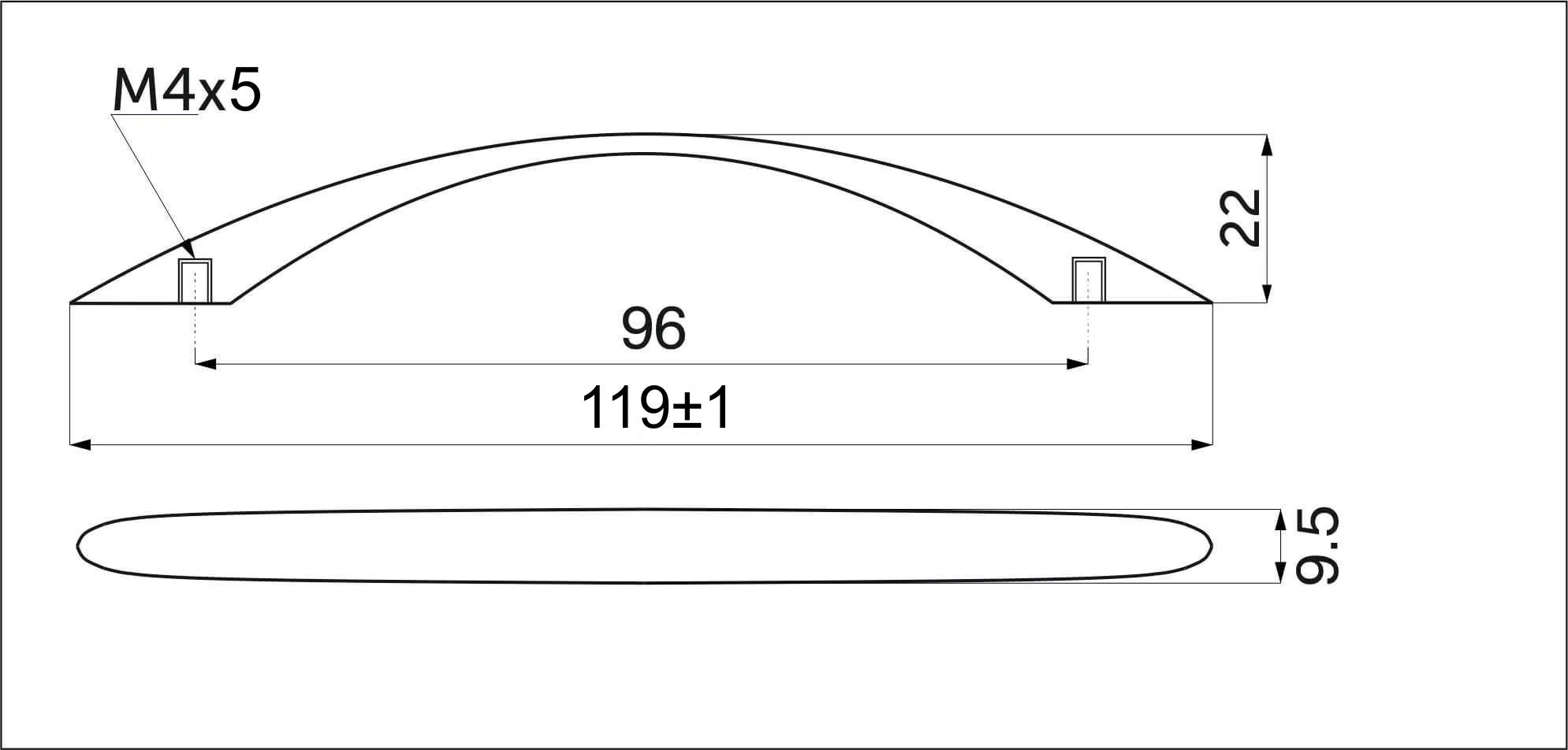 Ручка меб. скоба мет. US26 96 cатин AKS