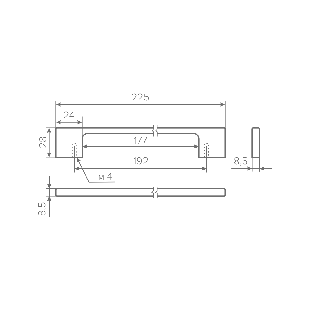 Ручка AQ AIRY С=192 черный матовый