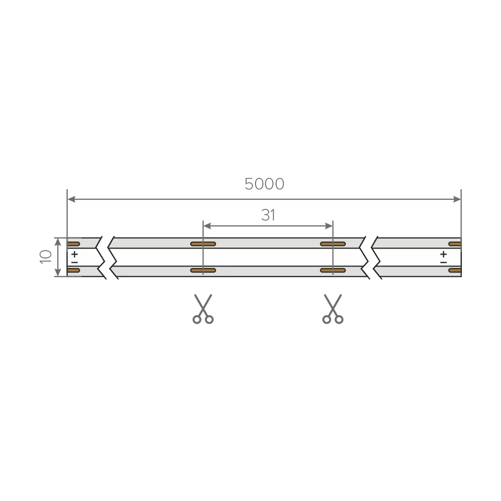 Лента светодиодная AQ LED-LINE COB RGB 576 LED/м 24V 14W/м 10мм IP20 5м