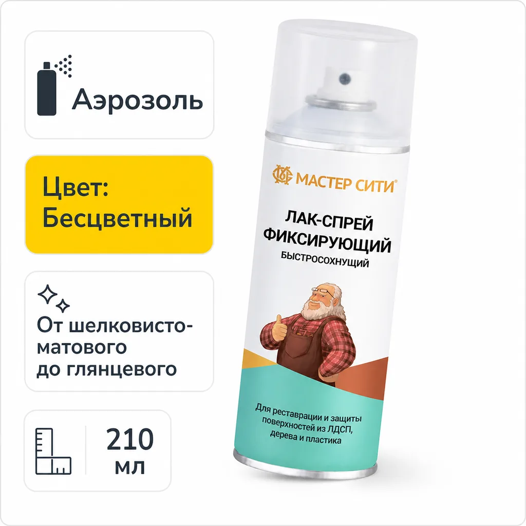 Лак-спрей фиксирующий быстросохнущий 210 мл
