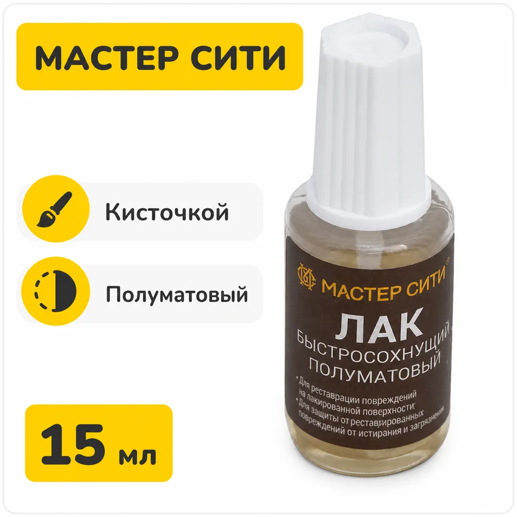 Лак быстросохнущий полуматовый 15мл