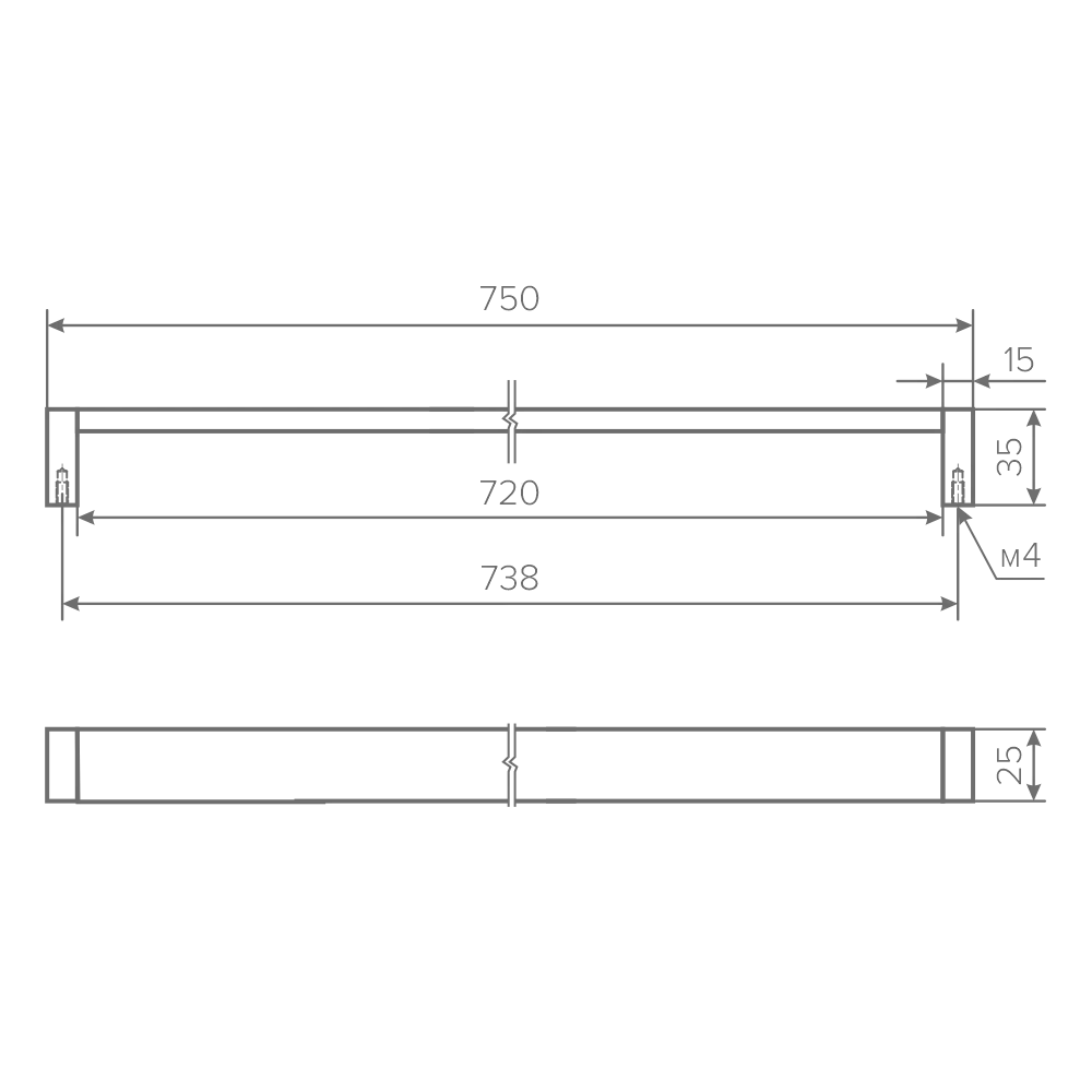 Ручка AQ Fusion L=750 графит+черный матовый