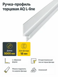 Ручка-профиль торцевая AQ L-line 5000 мм алюминий