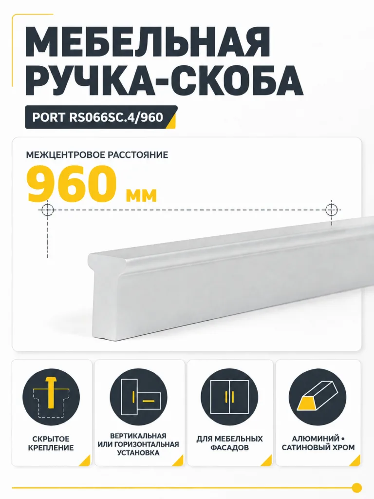 Мебельная ручка PORT RS066SC.4/960