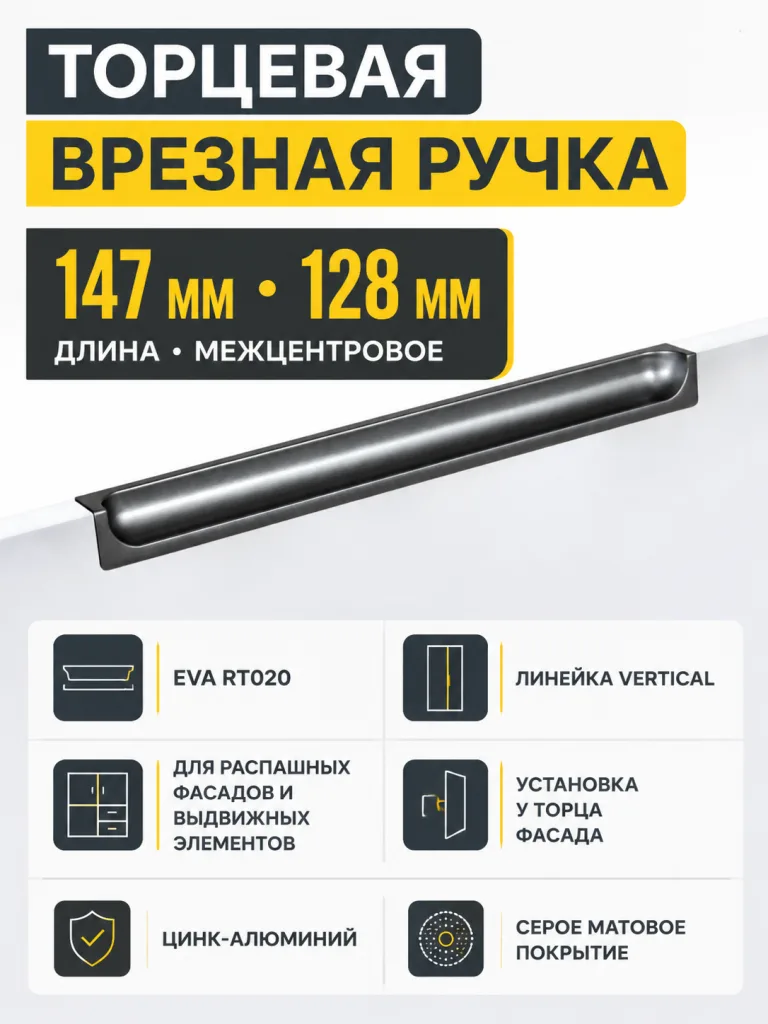 Мебельная ручка EVA RT020GR.1/000/200