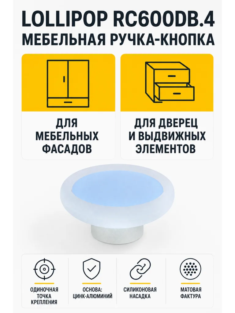 Мебельная ручка LOLLIPOP RC600DB.4