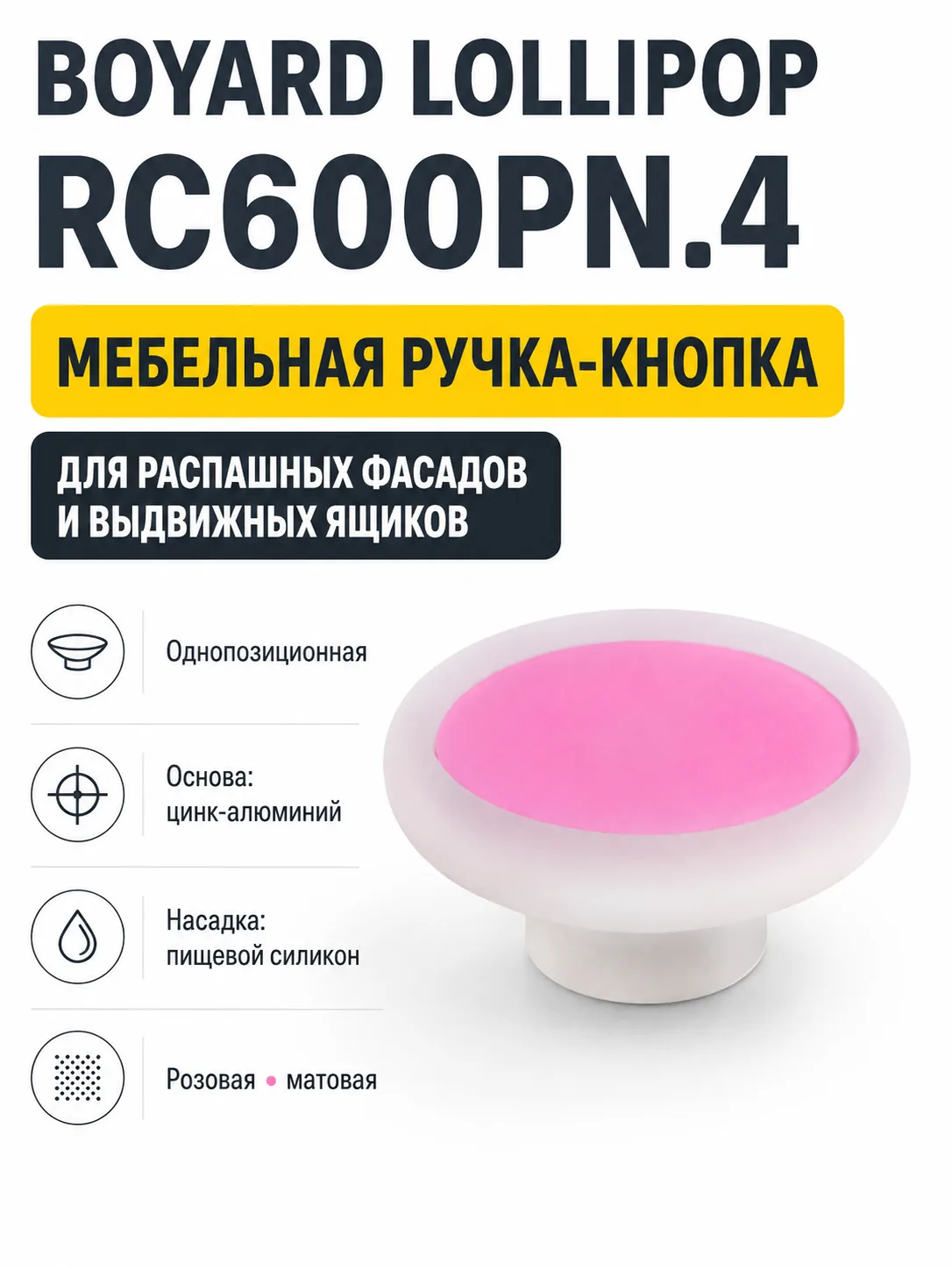 Мебельная ручка LOLLIPOP RC600PN.4