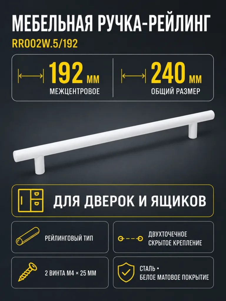 Мебельная ручка RR002W.5/192