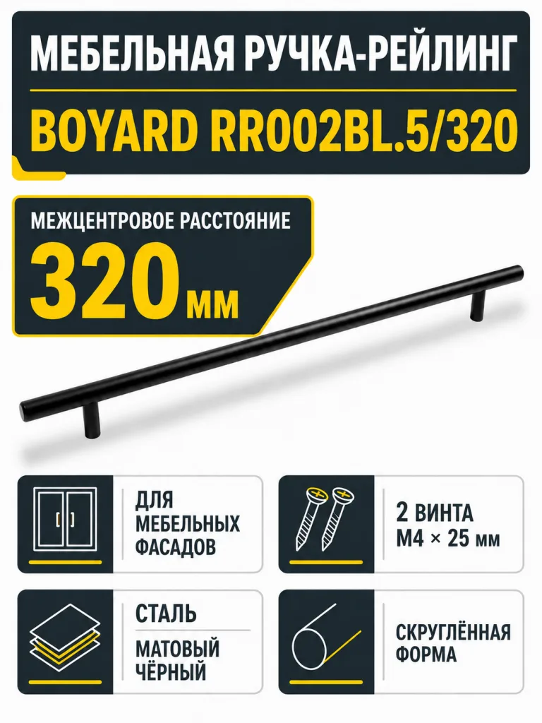 Мебельная ручка RR002BL.5/320