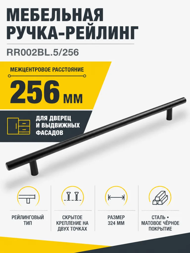 Мебельная ручка RR002BL.5/256