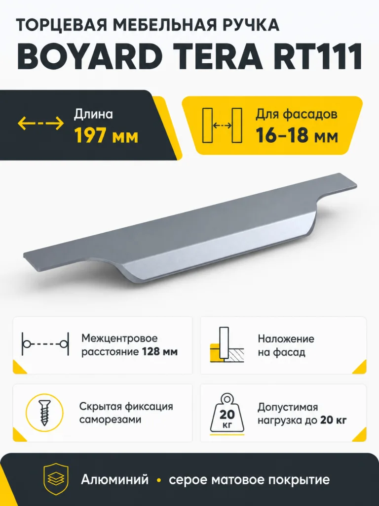 Мебельная ручка TERA RT111GR.1/128/200