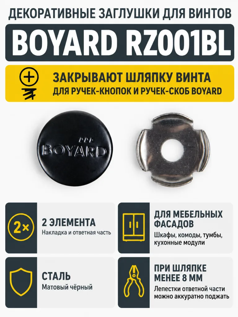 Декоративные заглушки для винтов RZ001BL