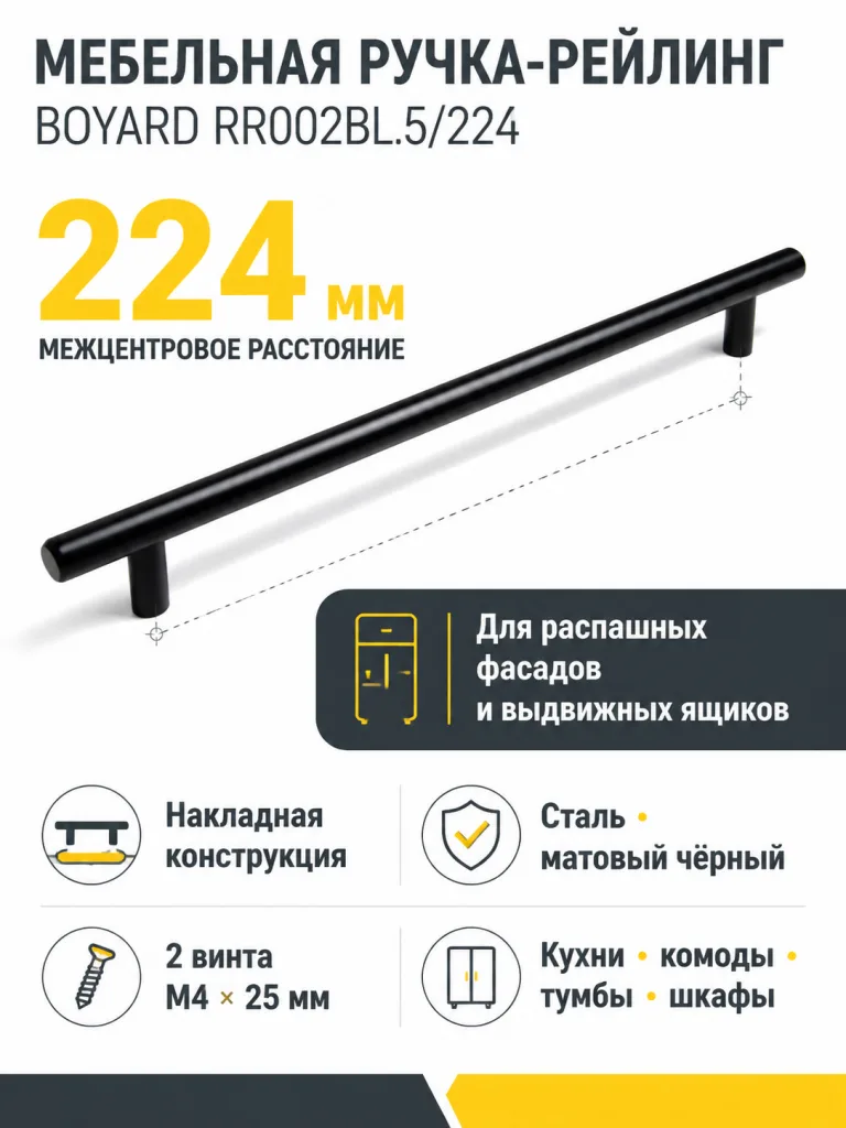 Мебельная ручка RR002BL.5/224