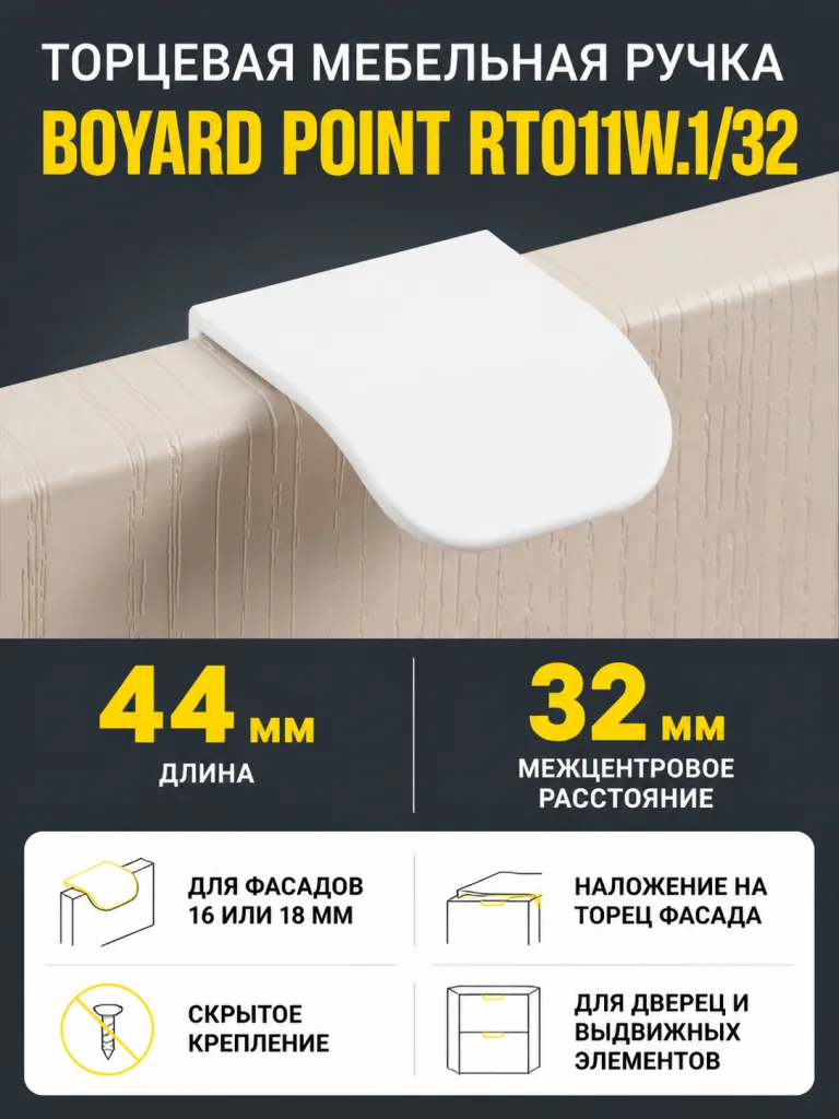 Мебельная ручка POINT RT011W.1/32