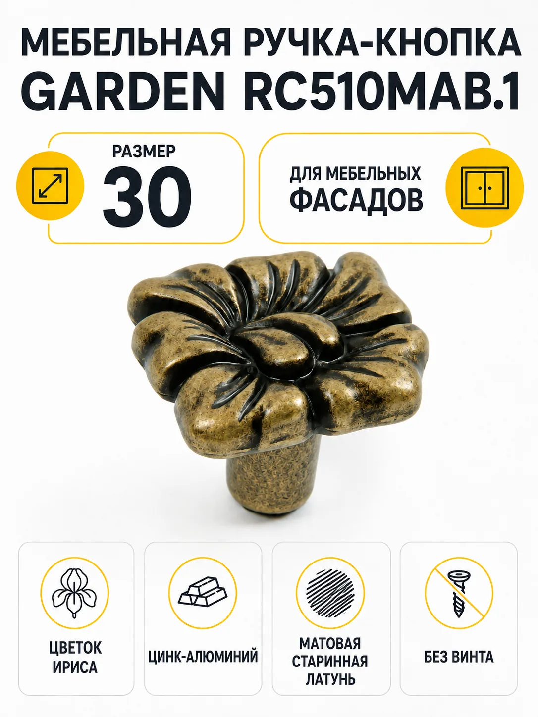 Мебельная ручка GARDEN RC510MAB.1