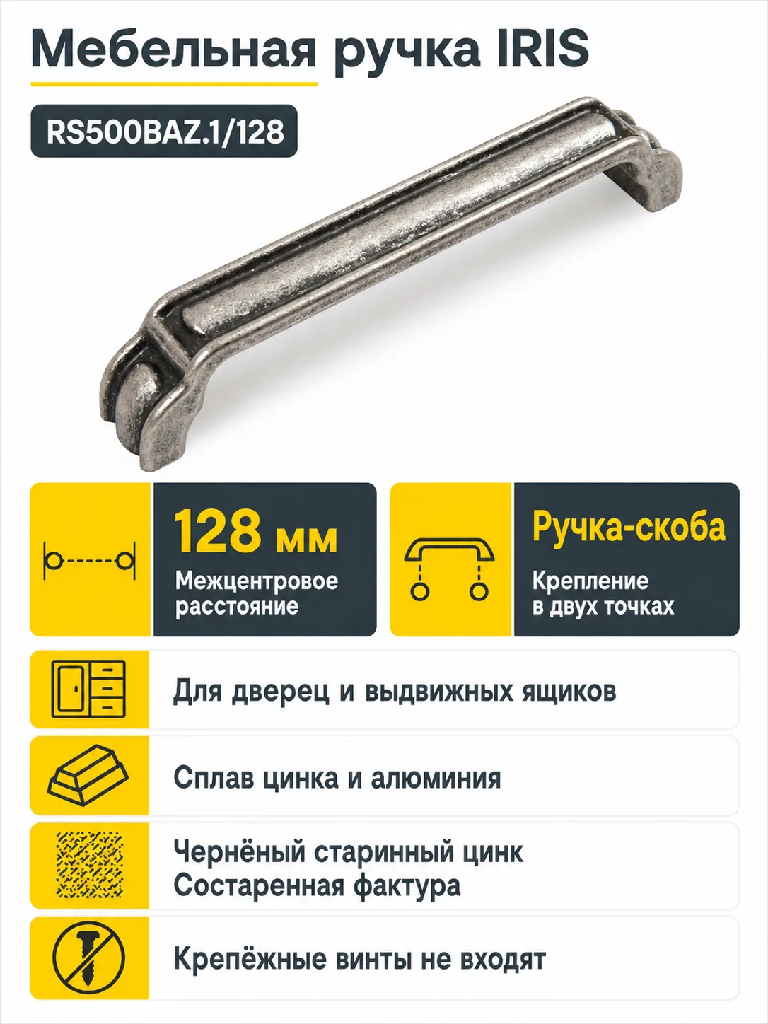 Мебельная ручка IRIS RS500BAZ.1/128