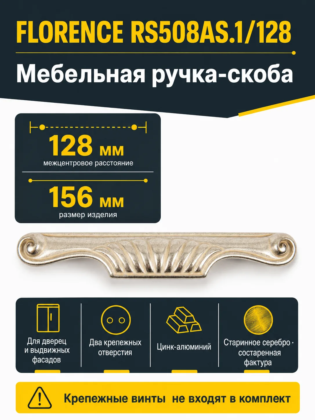 Мебельная ручка FLORENCE RS508AS.1/128