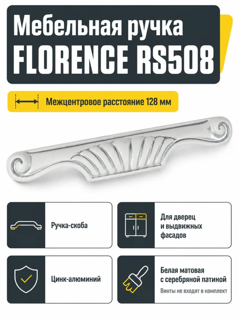 Мебельная ручка FLORENCE RS508W/S.1/128