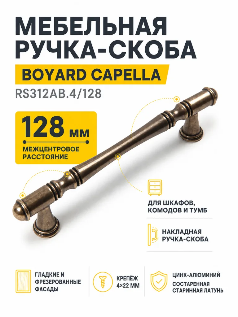 Мебельная ручка CAPELLA RS312AB.4/128