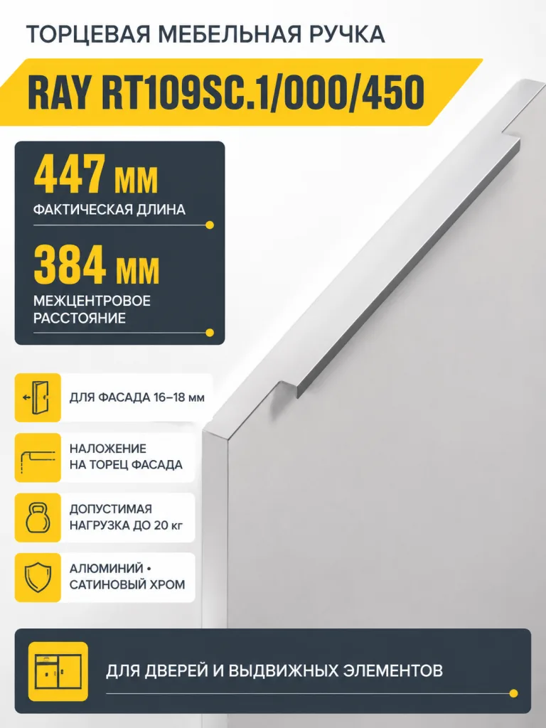 Мебельная ручка RAY RT109SC.1/000/450