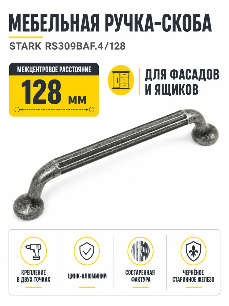 Мебельная ручка STARK RS309BAF.4/128