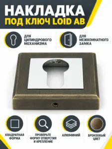 Накладка квадратная под ключ LOID АВ